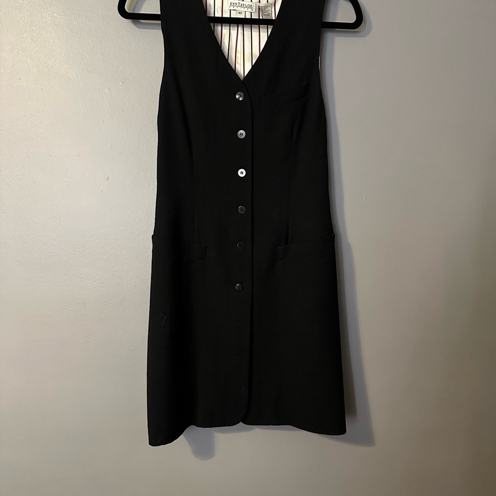 Vintage Ann Taylor Black Vest Dress